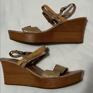 Ugg Lita Weave/Metallic Strappy Wedge Sandals
